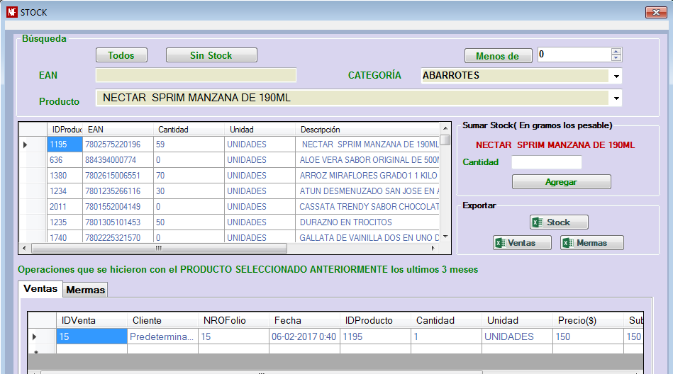 Revisa el stock de tus productos